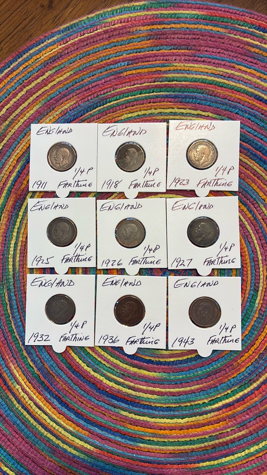9 Little English Farthings