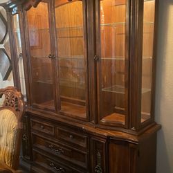Beautiful dinning table and matching hutch