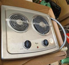 21 in. Smooth Coil Electric Cooktop in Stainless Steel with 2 Burner Elements
New open box item