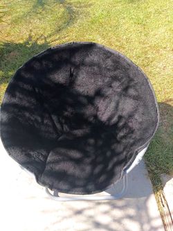 Black Plush Folding Chair