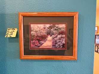 Small Wood-Framed Garden Path Wall Art Print