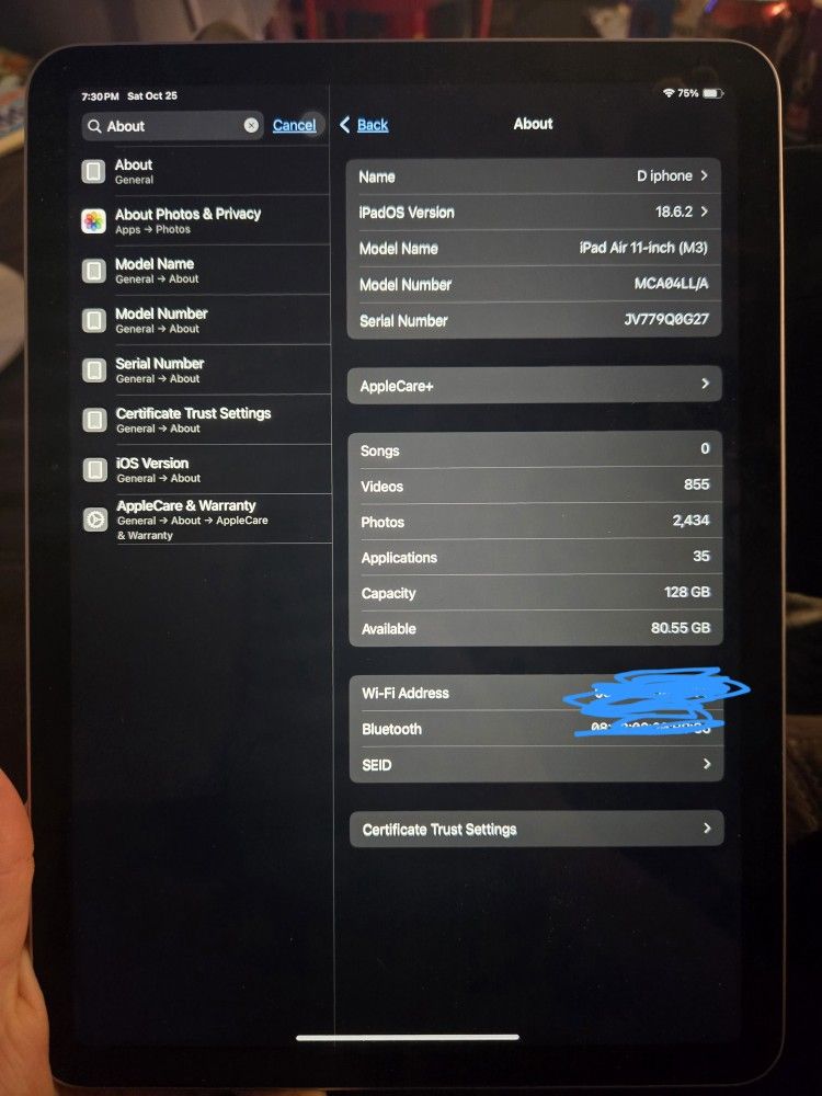 Apple - 11-inch iPad Air M3 chip Built for Apple Intelligence Wi-Fi 128GB - Purple