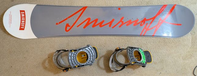 Smirnoff Snowboard - 63 inches- Excellent Shape--Used Burton Bindings
