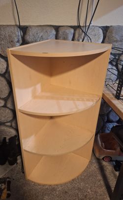 Light Wood Corner Shelf Unit