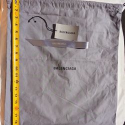 NEW Balenciaga Gray Cotton Drawstring Dust Bag - 19" x 17"