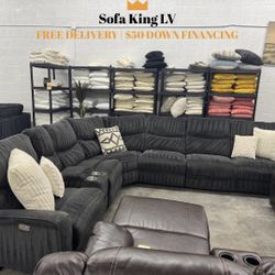Free Delivery* Like New Gray Sectional Sofa with Recliners! 