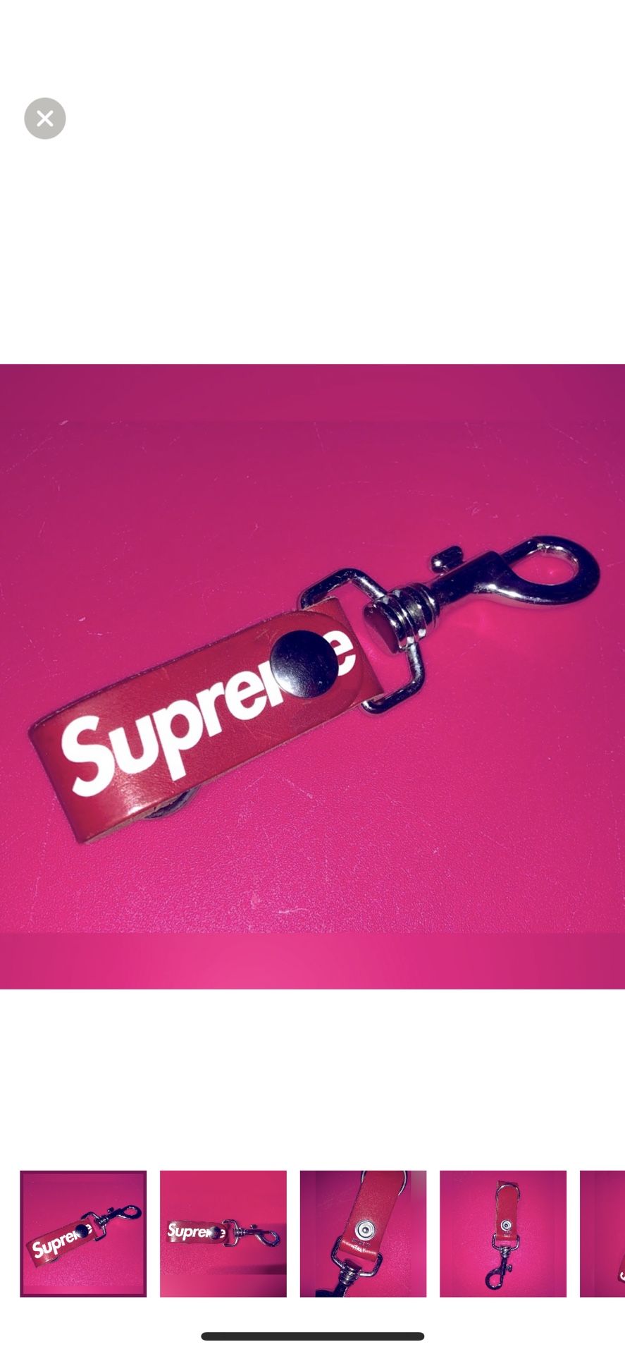 Supreme - Red Box Logo Leather Key Loop Authentic Accessories Valentine’s Day Gift