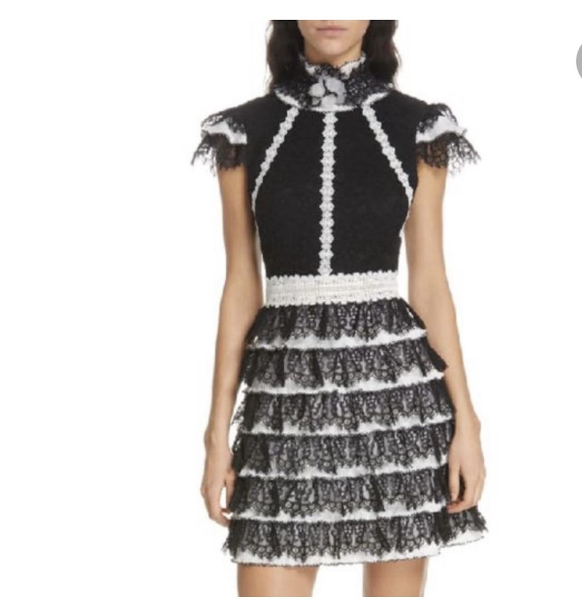 Alice+Olivia black and white dress