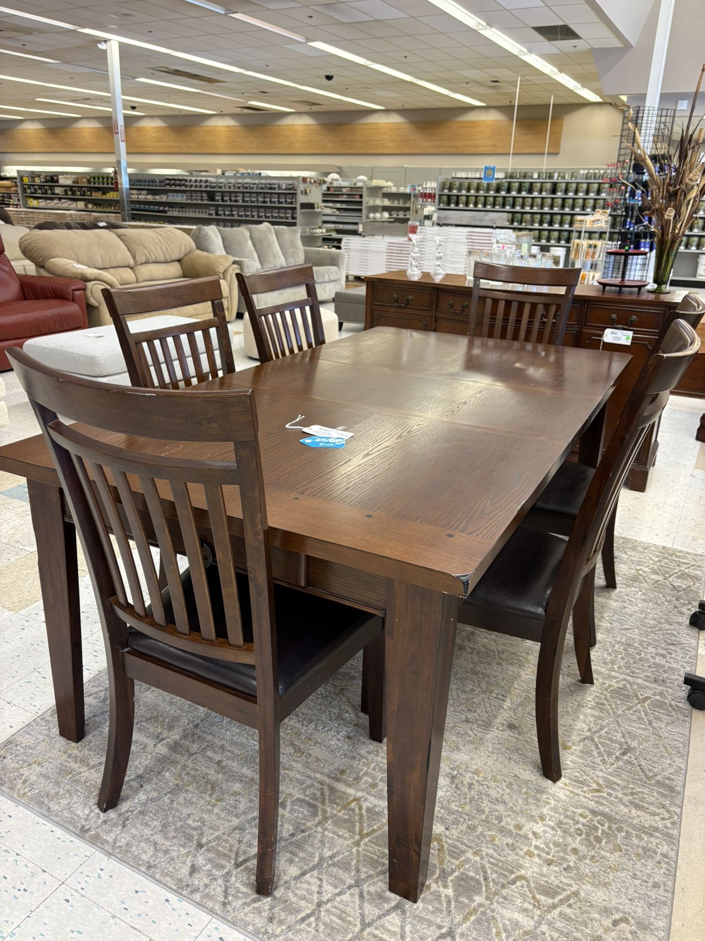 Dark Wood Dining Table w/6 Chairs