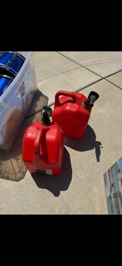 2 Pack 5-Gallon Gas Cans with Spouts – Good Condition