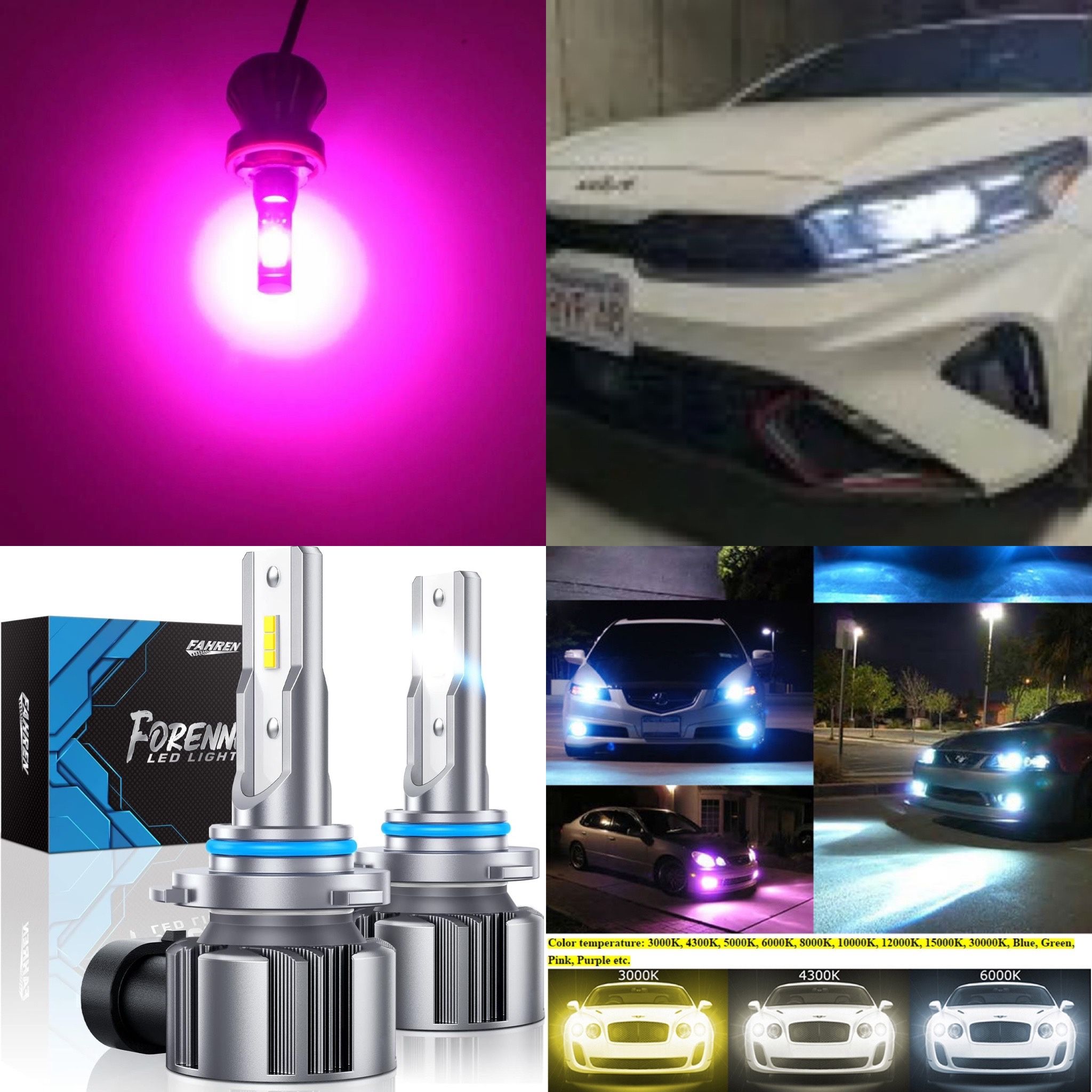 Led Headlight Bulbs - Hid Conversion Kit - H11 9005 H4 Any Vehicle Lights Kia Forte Rio 9003 Stinger 2020 2021 Sedona Blue White 6000k Suzuki Gsx R750