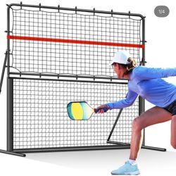 Pickleball Rebound Net for Dinks, Volleys, and Hits Training. Angle-Adjustable for Indoor/Outdoor Use. 2-in-1 Trainer for All Players.