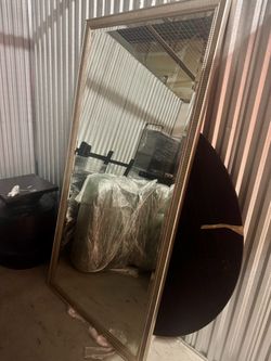 Large Mirror with Silver Scalloped Frame