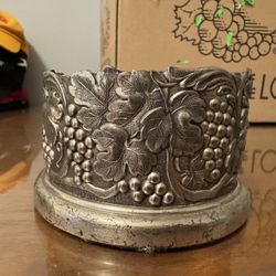 Vintage Silver Plated Wine or Champagne Bottle Coaster in Grape Vine Motif