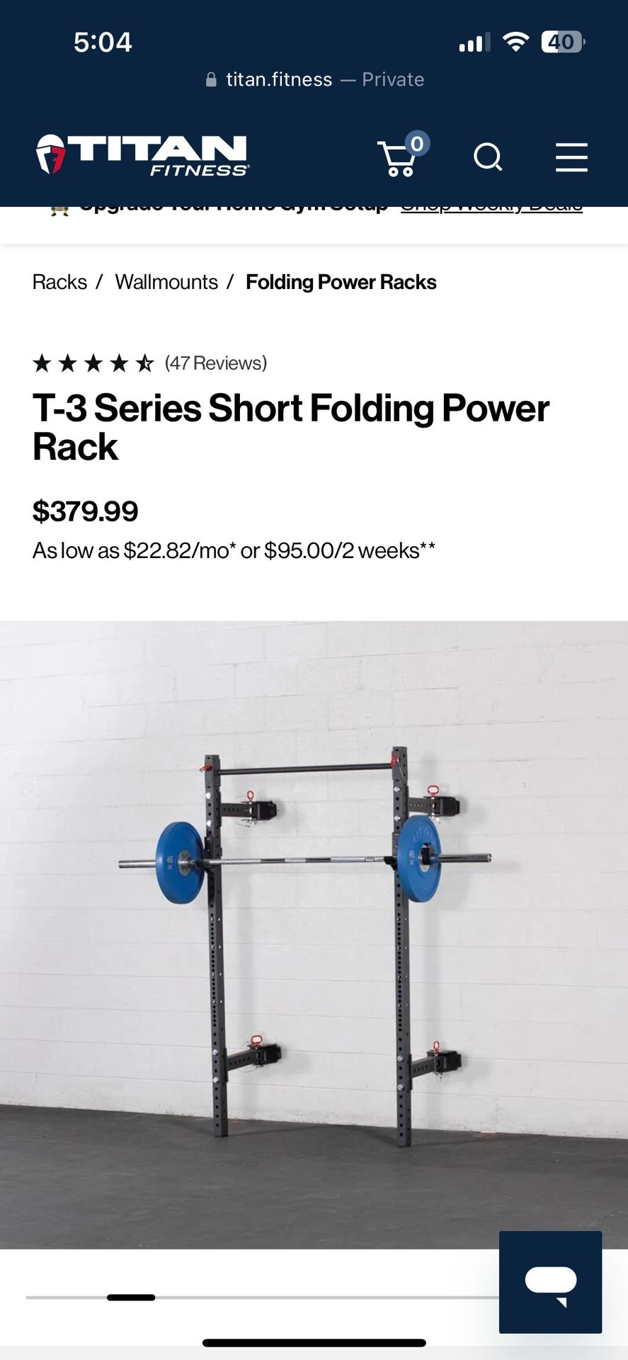 Olympic weight set and folding squat rack
