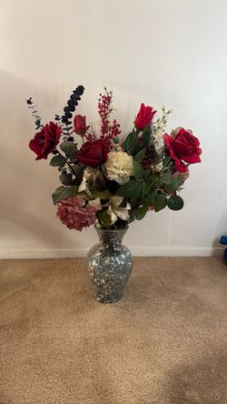 Faux flower arrangement