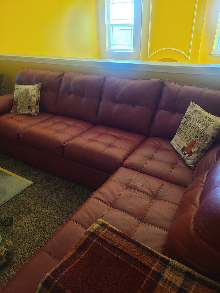 Burgundy sectional