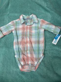 NEW Carter’s Boys Plaid Long Sleeve Bodysuit – 12 Months