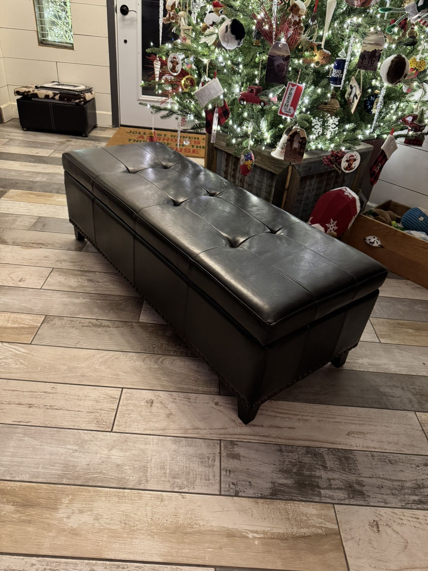 Nice Dark Brown Storage Ottoman or End Of Bed Bench