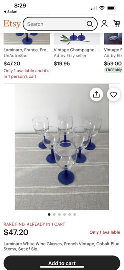 Cristal D'Arques-Durand Americana Blue Water Goblet