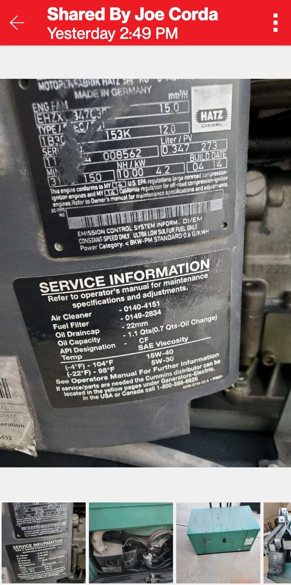 Cummins Onan RV QD 3200 (RV Diesel Generator) for Sale in Mesa, AZ OfferUp