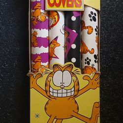 GARFIELD Vintage 1996 Self-adhesive Vinyl Book Covers (13.5x30 (NEW (Set Of 4.