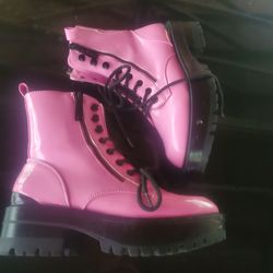 Guess pink combat boots