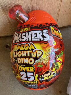 ZURU Smashers Series 4 Mega Light-Up Dino Surprise Egg Over 25 Surprises! New