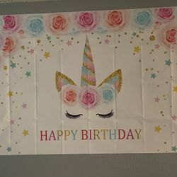 Unicorn Birthday Banner 