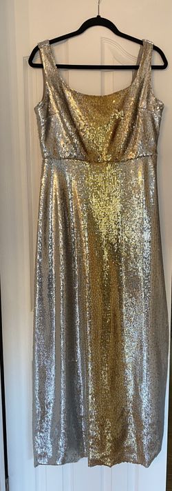 Silver- Gold Wedding Guest Dress Size large