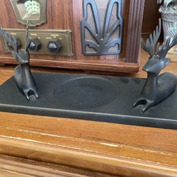 Crate Barrel Christmas Bronze Reindeer Candle Holder 3x3 Pillar