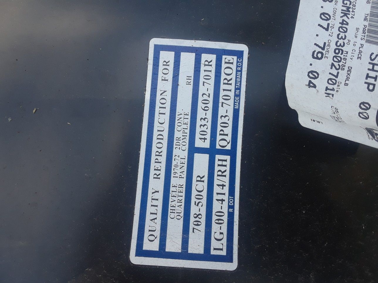 Quarter panel