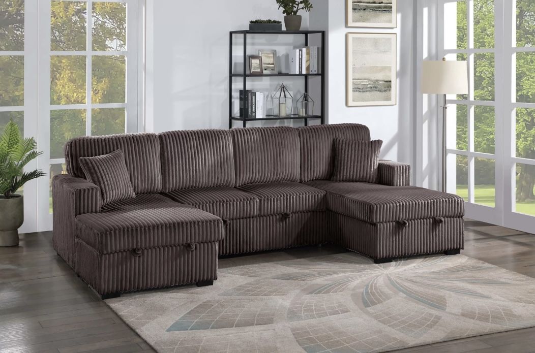 Corduroy Sectional Sleeper Sofa