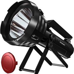 Rechargeable Spotlight Flashlight High Lumens 200000,Large Flashlight with 550 Yards Light Distance, Work Light Spot Lights Outdoor Handheld, Waterpro