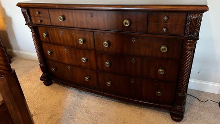 Broyhill Dark Brown king bed set with Dresser
