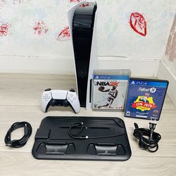 Sony PlayStation 5 Disc Edition - 825GB , Bonus 2 Game  ( Used Very New  )