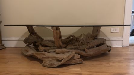 A set of vintage natural driftwood Coffee tables
