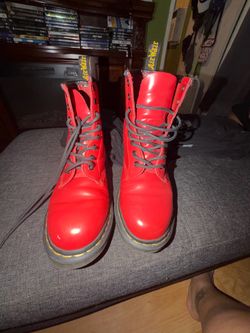 Red Dr Martens boots