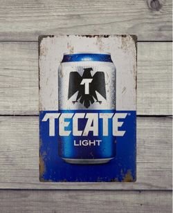 Tecate Vintage Style Antique Collectible Tin Metal Sign Wall Decor