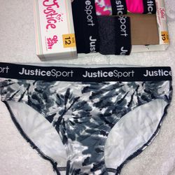 Justice Sport 5 Pack Girls Underwear Size 12 NIP for Sale in