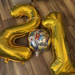 12 Or 21 Or 1 Or 2 Bday Balloons Large 
