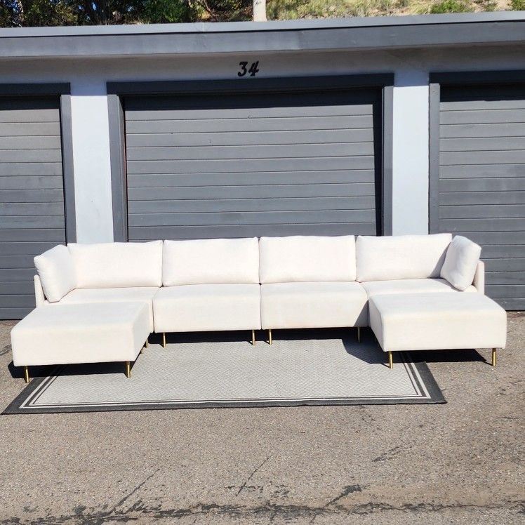 Light Beige Modular Sectional Couch 