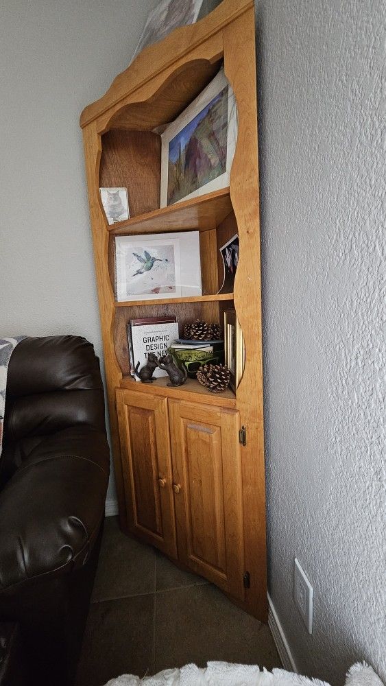 Solid Wood Corner Cabinet – Southwestern or Cabin Style