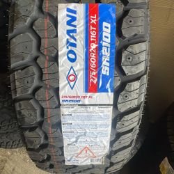 4 New 2756020 Otani A/T tires with free installation mount and balance 275-60-20