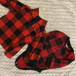 Red Plaid 3/6month Baby Boy