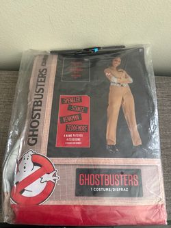New Women’s Ghostbusters Brown Jumpsuit Costume Size Large 10-12