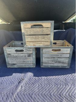 Vintage wood milk crates
