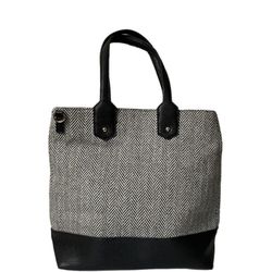 Charming Charlie Houndstooth black tote bag purse