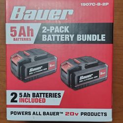 BAUER 5ah 2 PACK BATTERY BUNDLE BRAND NEW