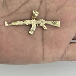 10kt Real Gold Gun Pendant 